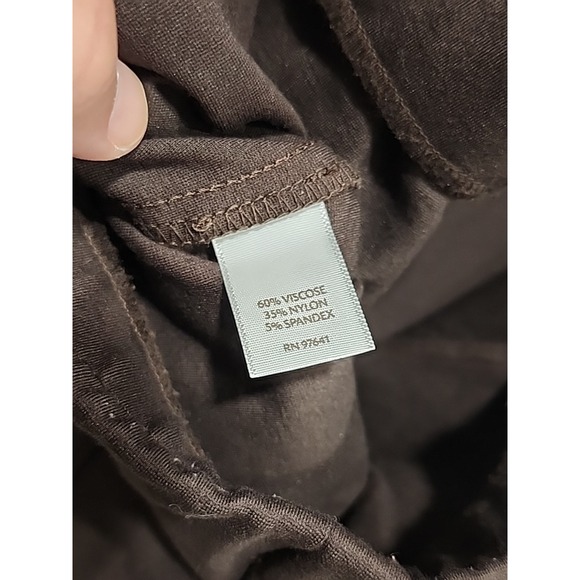 J. Jill Ponte Slim Leg Pants Womens L Dark Brown 34‎ Waist 29 Inseam Pull On - Picture 7 of 7